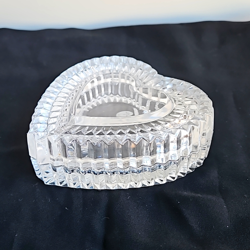 Cristal d'Arques Heart Shaped Genuine Lead Crystal Trinket Box